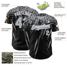 Charger l'image dans la galerie, Custom Black Gray-White Distressed Scratch Brush Stroke Authentic Baseball Jersey