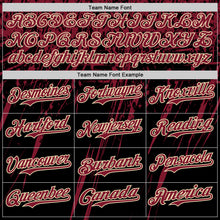 Загрузить изображение в средство просмотра галереи, Custom Black Crimson-Cream Distressed Scratch Brush Stroke Authentic Baseball Jersey