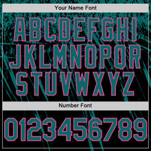Load image into Gallery viewer, Custom Black Teal-Pink Distressed Scratch Brush Stroke Authentic Baseball Jersey