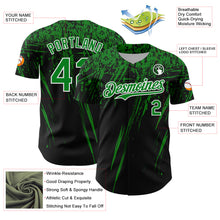 Load image into Gallery viewer, Custom Black Grass Green-White Distressed Scratch Brush Stroke Authentic Baseball Jersey