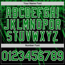 Load image into Gallery viewer, Custom Black Grass Green-White Distressed Scratch Brush Stroke Authentic Baseball Jersey