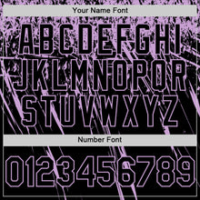 Load image into Gallery viewer, Custom Black Light Purple Distressed Scratch Brush Stroke Authentic Baseball Jersey