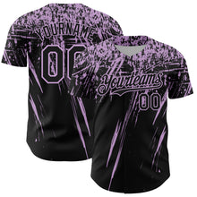 Load image into Gallery viewer, Custom Black Light Purple Distressed Scratch Brush Stroke Authentic Baseball Jersey