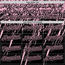 Laden Sie das Bild in den Galerie-Viewer, Custom Black Light Pink Distressed Scratch Brush Stroke Authentic Baseball Jersey