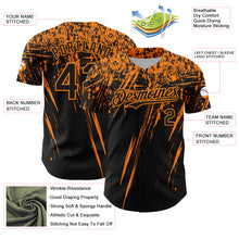 Загрузить изображение в средство просмотра галереи, Custom Black Bay Orange Distressed Scratch Brush Stroke Authentic Baseball Jersey