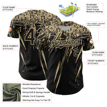 Charger l'image dans la galerie, Custom Black Vegas Gold Distressed Scratch Brush Stroke Authentic Baseball Jersey