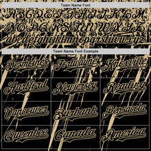 Charger l'image dans la galerie, Custom Black Vegas Gold Distressed Scratch Brush Stroke Authentic Baseball Jersey