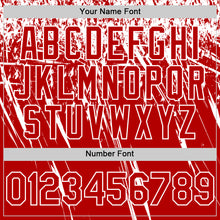 Charger l'image dans la galerie, Custom Red White Distressed Scratch Brush Stroke Authentic Baseball Jersey