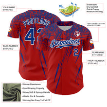 Charger l'image dans la galerie, Custom Red Royal-White Distressed Scratch Brush Stroke Authentic Baseball Jersey