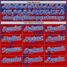 Charger l'image dans la galerie, Custom Red Royal-White Distressed Scratch Brush Stroke Authentic Baseball Jersey