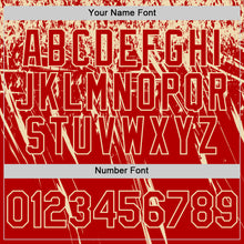 Загрузить изображение в средство просмотра галереи, Custom Red Cream Distressed Scratch Brush Stroke Authentic Baseball Jersey