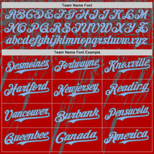 Загрузить изображение в средство просмотра галереи, Custom Red Light Blue-Steel Gray Distressed Scratch Brush Stroke Authentic Baseball Jersey