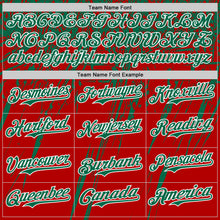 Load image into Gallery viewer, Custom Red Kelly Green-White Distressed Scratch Brush Stroke Authentic Baseball Jersey