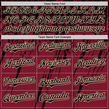 Загрузить изображение в средство просмотра галереи, Custom Crimson Black-Cream Distressed Scratch Brush Stroke Authentic Baseball Jersey