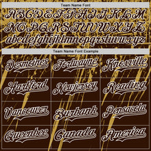 Charger l'image dans la galerie, Custom Brown Old Gold-White Distressed Scratch Brush Stroke Authentic Baseball Jersey