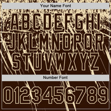 Charger l'image dans la galerie, Custom Brown Cream Distressed Scratch Brush Stroke Authentic Baseball Jersey