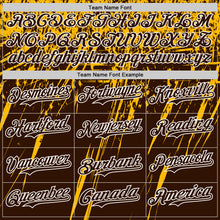 Charger l'image dans la galerie, Custom Brown Gold-White Distressed Scratch Brush Stroke Authentic Baseball Jersey