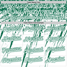 Load image into Gallery viewer, Custom White Kelly Green Distressed Scratch Brush Stroke Authentic Baseball Jersey