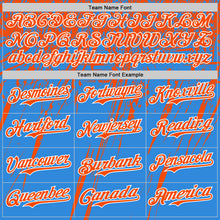 Загрузить изображение в средство просмотра галереи, Custom Electric Blue Orange-White Distressed Scratch Brush Stroke Authentic Baseball Jersey