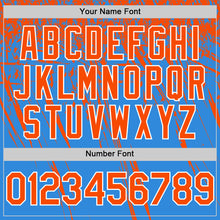 Загрузить изображение в средство просмотра галереи, Custom Electric Blue Orange-White Distressed Scratch Brush Stroke Authentic Baseball Jersey
