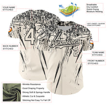 Load image into Gallery viewer, Custom Cream Black Distressed Scratch Brush Stroke Authentic Baseball Jersey