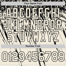 Load image into Gallery viewer, Custom Cream Black Distressed Scratch Brush Stroke Authentic Baseball Jersey