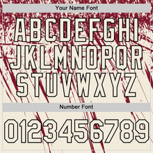 Load image into Gallery viewer, Custom Cream Crimson-Black Distressed Scratch Brush Stroke Authentic Baseball Jersey