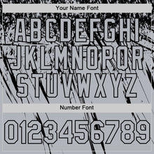 Load image into Gallery viewer, Custom Gray Black Distressed Scratch Brush Stroke Authentic Baseball Jersey