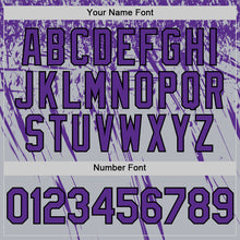 Load image into Gallery viewer, Custom Gray Purple-Black Distressed Scratch Brush Stroke Authentic Baseball Jersey