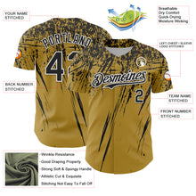 Laden Sie das Bild in den Galerie-Viewer, Custom Old Gold Black-White Distressed Scratch Brush Stroke Authentic Baseball Jersey