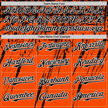 Load image into Gallery viewer, Custom Orange Black-White Distressed Scratch Brush Stroke Authentic Baseball Jersey