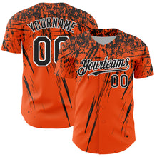 Load image into Gallery viewer, Custom Orange Black-White Distressed Scratch Brush Stroke Authentic Baseball Jersey