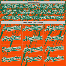 Load image into Gallery viewer, Custom Orange Kelly Green-White Distressed Scratch Brush Stroke Authentic Baseball Jersey