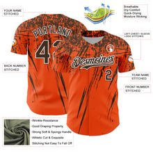 Load image into Gallery viewer, Custom Orange Brown-White Distressed Scratch Brush Stroke Authentic Baseball Jersey