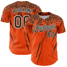 Load image into Gallery viewer, Custom Orange Brown-White Distressed Scratch Brush Stroke Authentic Baseball Jersey