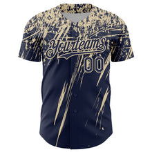 Charger l'image dans la galerie, Custom Navy Cream Distressed Scratch Brush Stroke Authentic Baseball Jersey