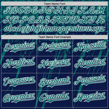 Charger l'image dans la galerie, Custom Navy Teal-White Distressed Scratch Brush Stroke Authentic Baseball Jersey