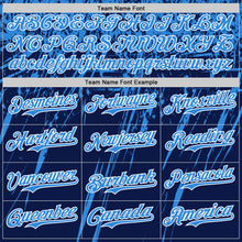 Загрузить изображение в средство просмотра галереи, Custom Navy Electric Blue-White Distressed Scratch Brush Stroke Authentic Baseball Jersey