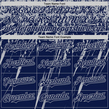 Загрузить изображение в средство просмотра галереи, Custom Navy Gray Distressed Scratch Brush Stroke Authentic Baseball Jersey