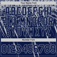Загрузить изображение в средство просмотра галереи, Custom Navy Gray Distressed Scratch Brush Stroke Authentic Baseball Jersey