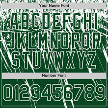 Laden Sie das Bild in den Galerie-Viewer, Custom Green White Distressed Scratch Brush Stroke Authentic Baseball Jersey