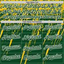 Charger l'image dans la galerie, Custom Green Yellow-White Distressed Scratch Brush Stroke Authentic Baseball Jersey