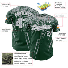 Load image into Gallery viewer, Custom Green Gray-White Distressed Scratch Brush Stroke Authentic Baseball Jersey