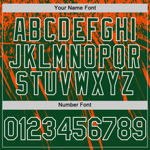 Charger l'image dans la galerie, Custom Green Orange-White Distressed Scratch Brush Stroke Authentic Baseball Jersey