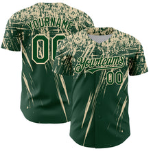 Charger l'image dans la galerie, Custom Green Cream Distressed Scratch Brush Stroke Authentic Baseball Jersey