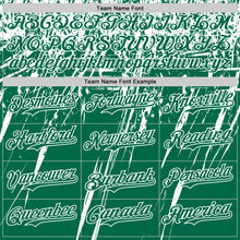 Laden Sie das Bild in den Galerie-Viewer, Custom Kelly Green White Distressed Scratch Brush Stroke Authentic Baseball Jersey