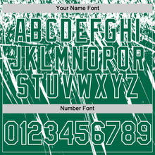 Laden Sie das Bild in den Galerie-Viewer, Custom Kelly Green White Distressed Scratch Brush Stroke Authentic Baseball Jersey