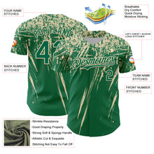 Charger l'image dans la galerie, Custom Kelly Green Cream Distressed Scratch Brush Stroke Authentic Baseball Jersey