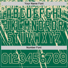 Charger l'image dans la galerie, Custom Kelly Green Cream Distressed Scratch Brush Stroke Authentic Baseball Jersey