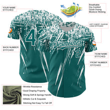 Laden Sie das Bild in den Galerie-Viewer, Custom Teal White Distressed Scratch Brush Stroke Authentic Baseball Jersey